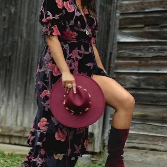 Charm-Trimmed Rancher Boho Peasant Hipster Hippie Art Deco Farm Hip Desert Hat main image 5